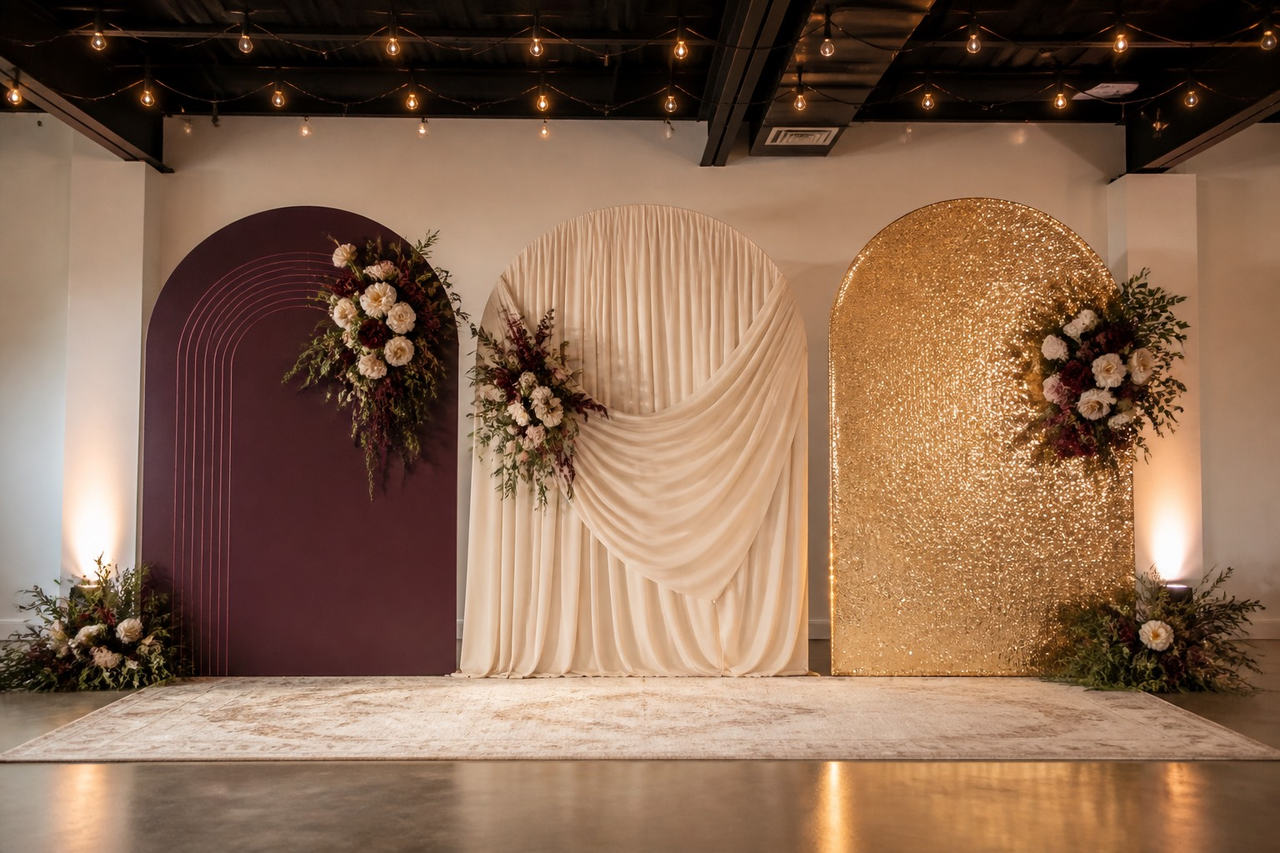 Backdrop for quinceañera in Rosenberg, representative Greater Houston styling inspiration