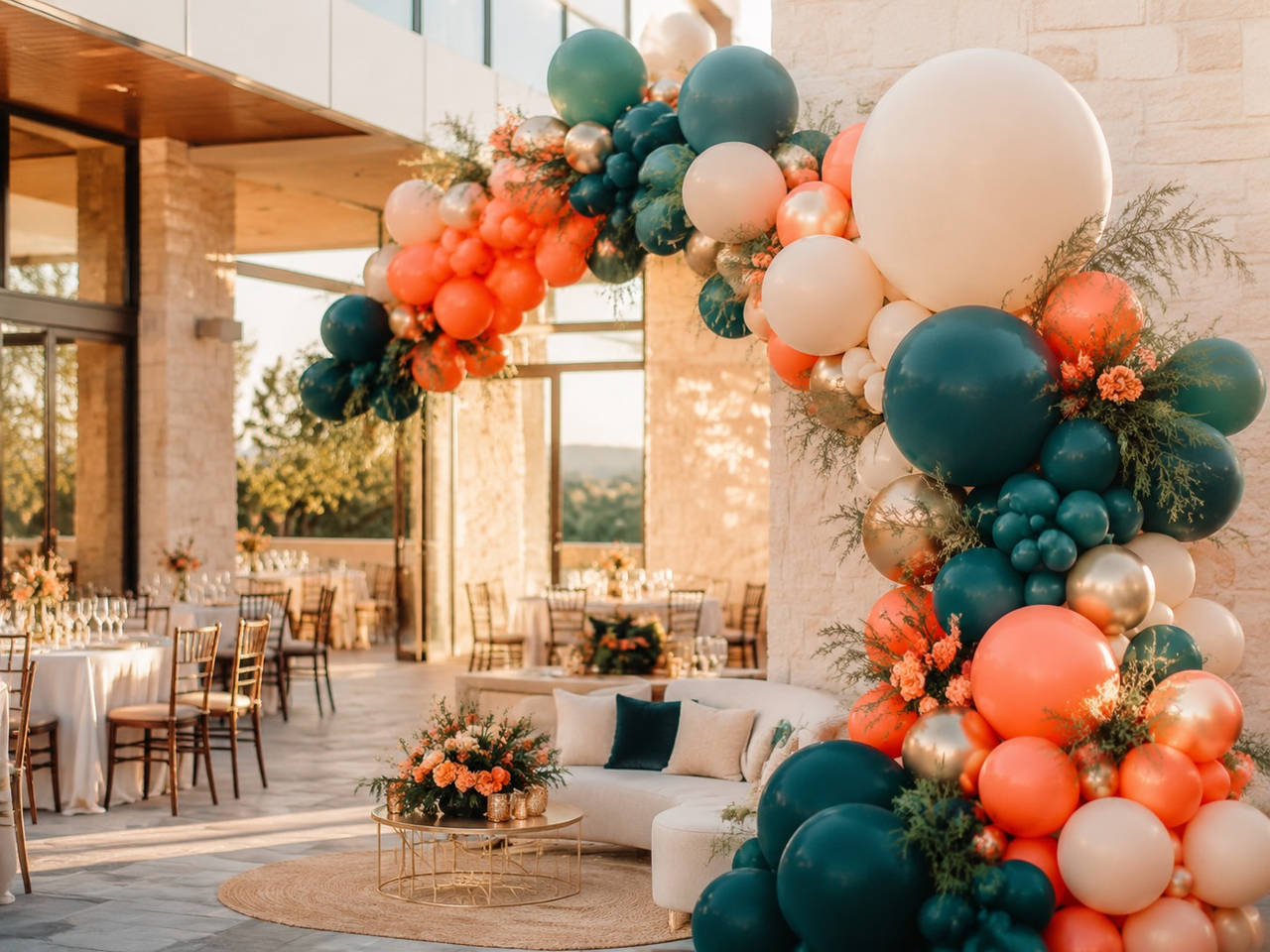 Balloon installation for birthday in Katy, representative Greater Houston styling inspiration