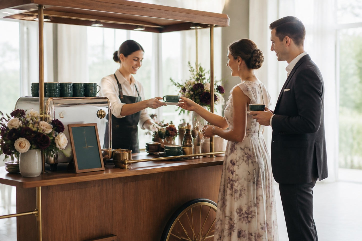 Coffee cart for corporate event in Houston, representative Greater Houston styling inspiration
