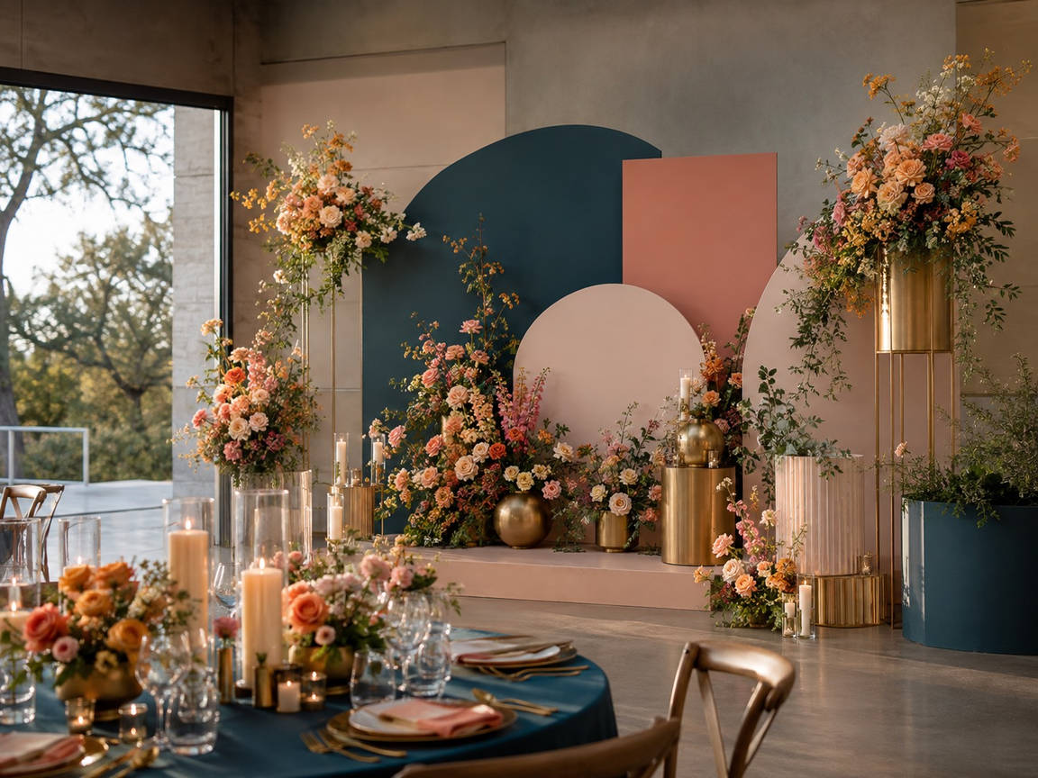 Professionally styled event focal area for Greater Houston events